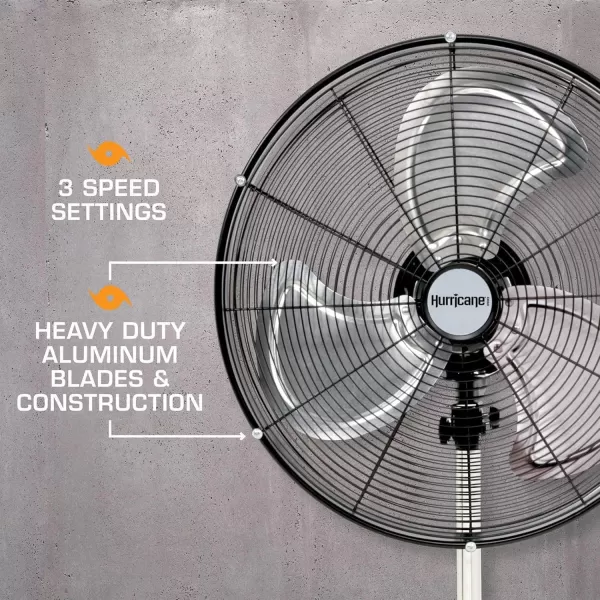 Hurricane 16" Supreme Oscillating Stand Fan with Remote – 3-Speed, Quiet, Powerful, Adjustable Height, Durable Design for Home, Office, and Greenhouse