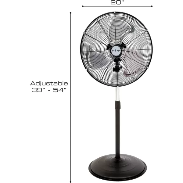 Hurricane 16" Supreme Oscillating Stand Fan with Remote – 3-Speed, Quiet, Powerful, Adjustable Height, Durable Design for Home, Office, and Greenhouse