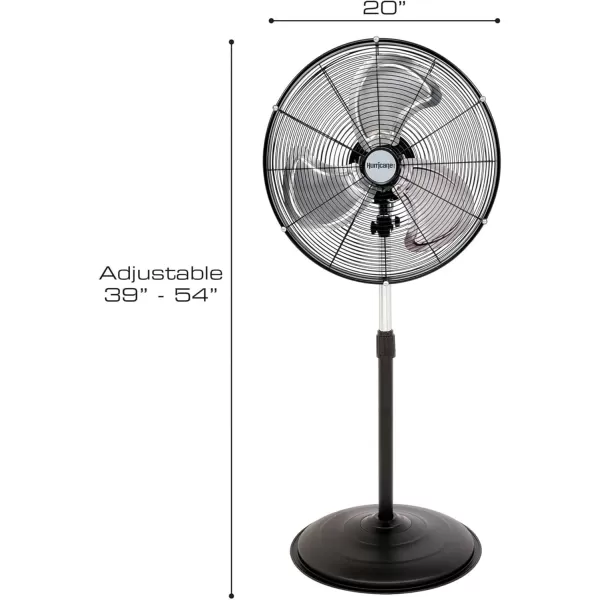 Hurricane 16" Supreme Oscillating Stand Fan with Remote – 3-Speed, Quiet, Powerful, Adjustable Height, Durable Design for Home, Office, and Greenhouse