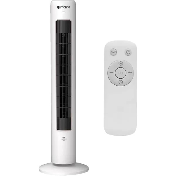 Hurricane 40" Triple Action Air Enhancing Indoor Tower Fan, Electric Fan with Aromatherapy Diffuser and Remote Control, White