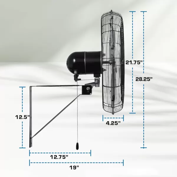 Hurricane Classic 16" Wall Mount Oscillating Fan – Powerful 3-Speed Airflow, Quiet Operation, Adjustable Tilt for Home, Office, and Grow Tents
