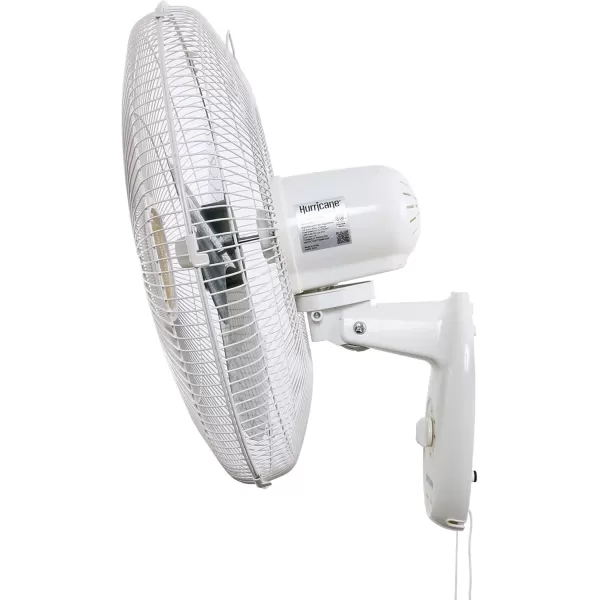 Hurricane Classic 16" Wall Mount Oscillating Fan – Powerful 3-Speed Airflow, Quiet Operation, Adjustable Tilt for Home, Office, and Grow Tents