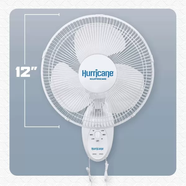 Hurricane Classic 16" Wall Mount Oscillating Fan – Powerful 3-Speed Airflow, Quiet Operation, Adjustable Tilt for Home, Office, and Grow Tents
