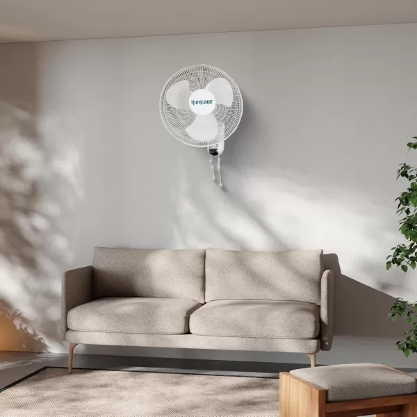 Hurricane Classic 16" Wall Mount Oscillating Fan – Powerful 3-Speed Airflow, Quiet Operation, Adjustable Tilt for Home, Office, and Grow Tents
