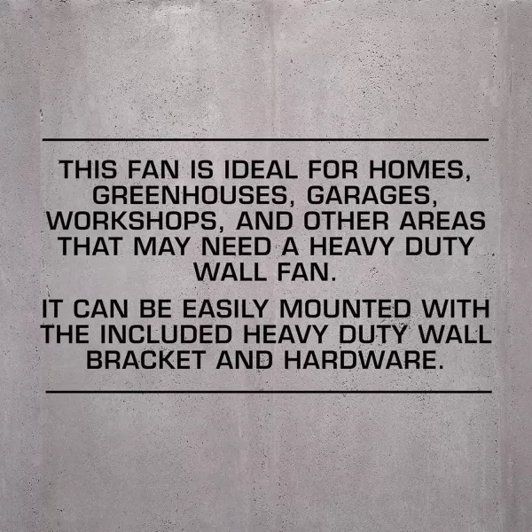 Hurricane Classic 16" Wall Mount Oscillating Fan – Powerful 3-Speed Airflow, Quiet Operation, Adjustable Tilt for Home, Office, and Grow Tents