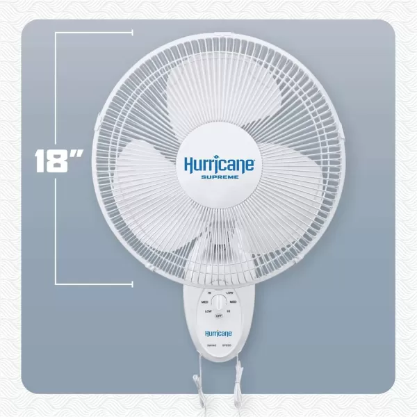 Hurricane Classic 16" Wall Mount Oscillating Fan – Powerful 3-Speed Airflow, Quiet Operation, Adjustable Tilt for Home, Office, and Grow Tents