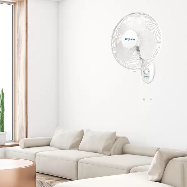 Hurricane Classic 16" Wall Mount Oscillating Fan – Powerful 3-Speed Airflow, Quiet Operation, Adjustable Tilt for Home, Office, and Grow Tents