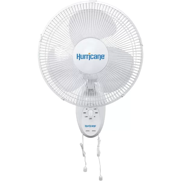 Hurricane Classic 16" Wall Mount Oscillating Fan – Powerful 3-Speed Airflow, Quiet Operation, Adjustable Tilt for Home, Office, and Grow Tents
