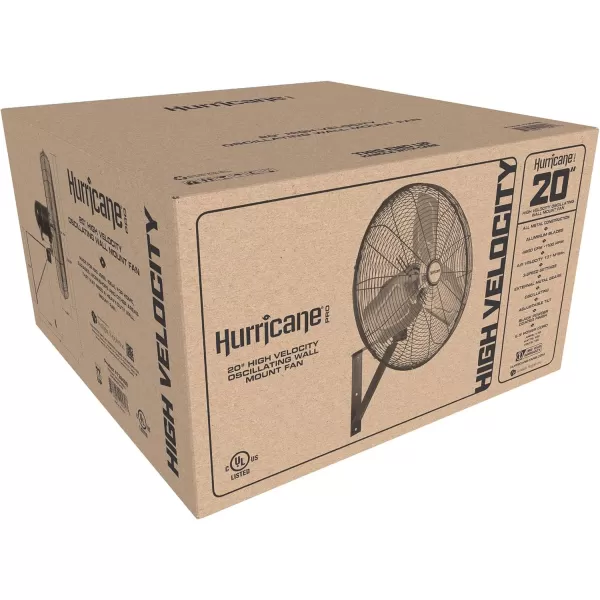 Hurricane Classic 16" Wall Mount Oscillating Fan – Powerful 3-Speed Airflow, Quiet Operation, Adjustable Tilt for Home, Office, and Grow Tents
