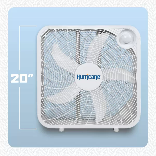Hurricane Classic 20" Floor Box Fan – Compact and Portable, Powerful and Quiet 3-Speed Cooling for Home, Greenhouse, Office, Gym, Garage, and Workshop