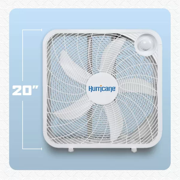 Hurricane Classic 20" Floor Box Fan – Compact and Portable, Powerful and Quiet 3-Speed Cooling for Home, Greenhouse, Office, Gym, Garage, and Workshop