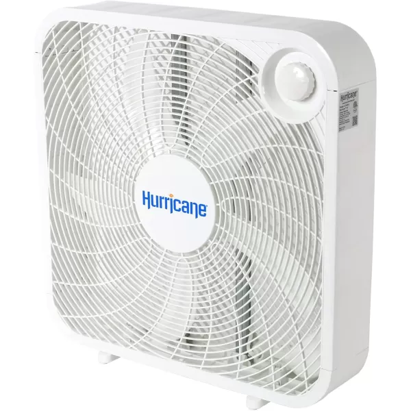 Hurricane Classic 20" Floor Box Fan – Compact and Portable, Powerful and Quiet 3-Speed Cooling for Home, Greenhouse, Office, Gym, Garage, and Workshop