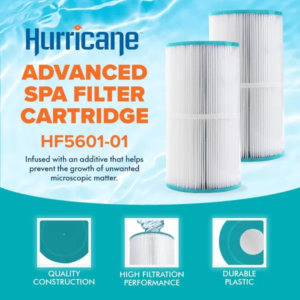 Hurricane Filters HF5300-01 Advanced Spa Filter Cartridge - Replacement for Pleatco PJW-50, Unicel C-5300, Filbur FC-1320, Jacuzzi Front Load, Whirlpool 50