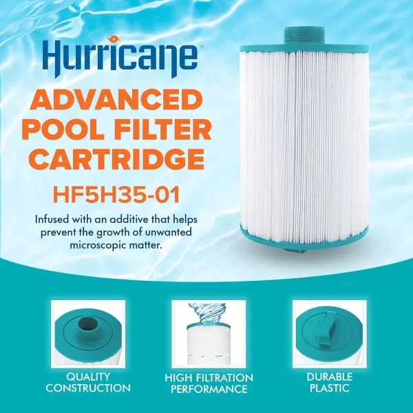 Hurricane Filters HF5H35-01 Advanced Pool Filter Cartridge - Replacement for Pleatco PAS35P, Unicel 5CH-35, Filbur FC-0300, Elite Spas 