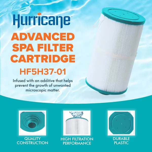 Hurricane Filters HF5H37-01 Advanced Spa Filter Cartridge - Replacement for Pleatco PFF42TC-P4, Unicel 5CH-37, Filbur FC-2402, Watkins 303279, 78460