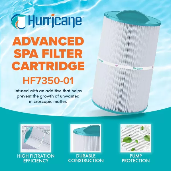 Hurricane Filters HF7350-01 Advanced Spa Filter Cartridge - Replacement for Pleatco PCN50N, Unicel C-7350, Filbur FC-3963, Caldera 50