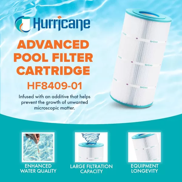 Hurricane Filters HF8409-01 Advanced Pool Filter Cartridge - Replacement for Pleatco PA90, Unicel C-8409, Filbur FC-1292