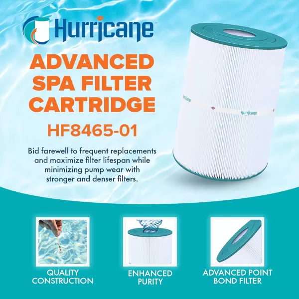 Hurricane Filters HF8465-01 Advanced Spa Filter - Replacement for Pleatco PWK65, Unicel C-8465, Filbur FC-3960, Watkins Hot Spring Spas Upgrade from PWK45N