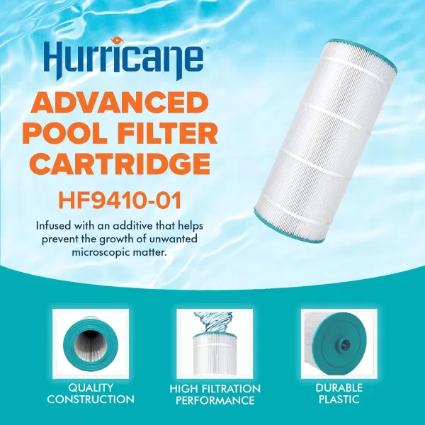 Hurricane Filters HF9410-01 Advanced Pool Filter Cartridge - Replacement for Pleatco PAP100-4, Unicel C-9410, Filbur FC-0686, Predator 100, Pentair Clean &amp; Clear 100