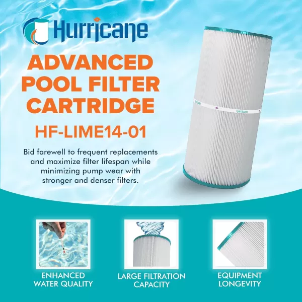 Hurricane Filters HFLIME14-01 Advanced Spa Filter Cartridge - Replacement for Filbur FC-3921, Limelight Hot Tub, 2018+ Pulse, Flash, Flair, Prism &amp; Beam, Limelight Watkins