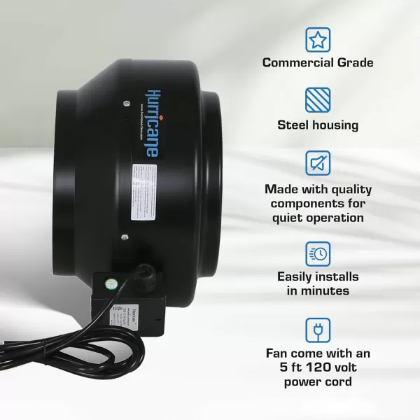 Hurricane Inline Fan for HVAC and Ventilation