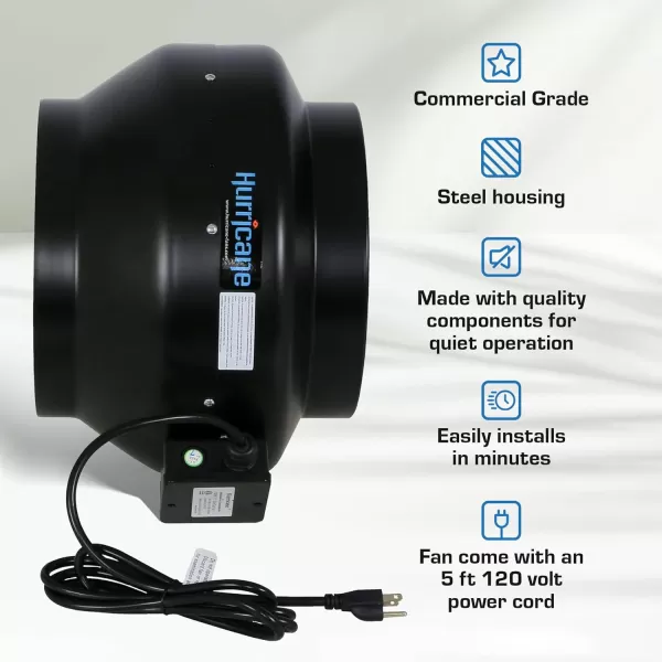 Hurricane Inline Fan for HVAC and Ventilation