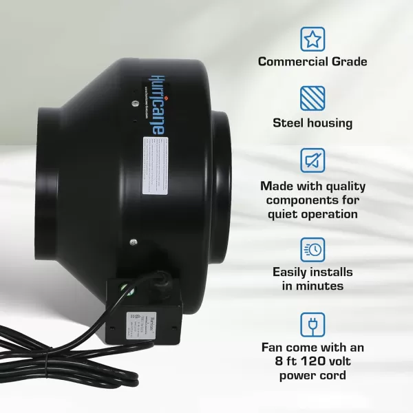 Hurricane Inline Fan for HVAC and Ventilation