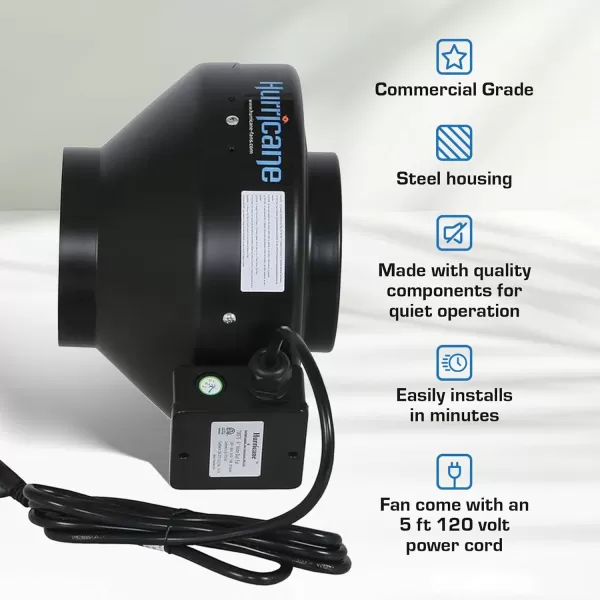 Hurricane Inline Fan for HVAC and Ventilation