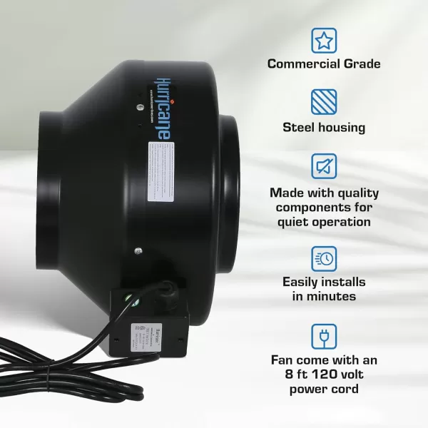 Hurricane Inline Fan for HVAC and Ventilation