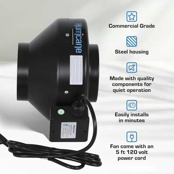 Hurricane Inline Fan for HVAC and Ventilation