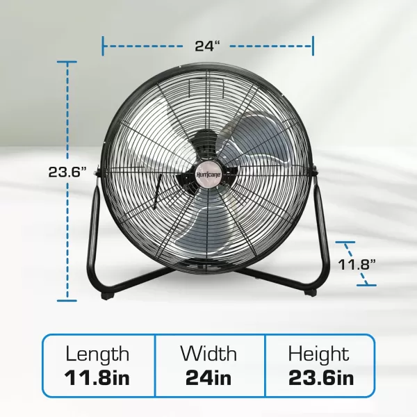 Hurricane Pro 20" High Velocity Metal Floor Fan – Powerful 5300 CFM Airflow, Adjustable Tilt, Heavy-Duty Construction for Home, Gym, Garage, Workshop