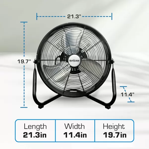 Hurricane Pro 20" High Velocity Metal Floor Fan – Powerful 5300 CFM Airflow, Adjustable Tilt, Heavy-Duty Construction for Home, Gym, Garage, Workshop