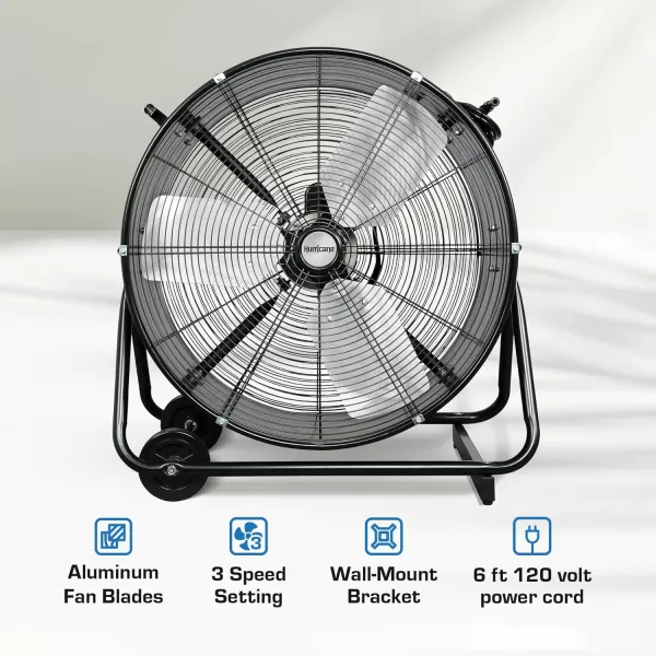 Hurricane Pro 20" High Velocity Metal Floor Fan – Powerful 5300 CFM Airflow, Adjustable Tilt, Heavy-Duty Construction for Home, Gym, Garage, Workshop