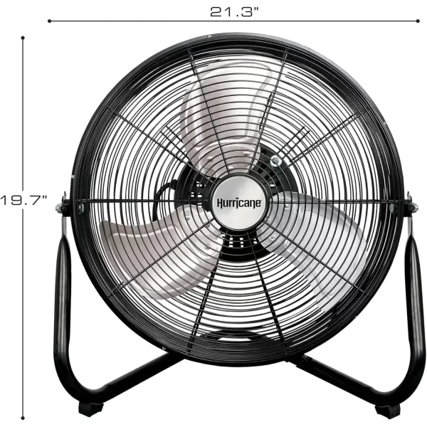 Hurricane Pro 20" High Velocity Metal Floor Fan – Powerful 5300 CFM Airflow, Adjustable Tilt, Heavy-Duty Construction for Home, Gym, Garage, Workshop