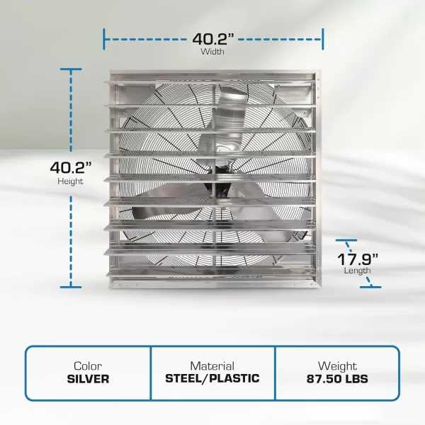 Hurricane Pro Shutter Exhaust Fans with 5 Plastic Blades, Electric Cord, and Button Controller for Household Ventilation Fans