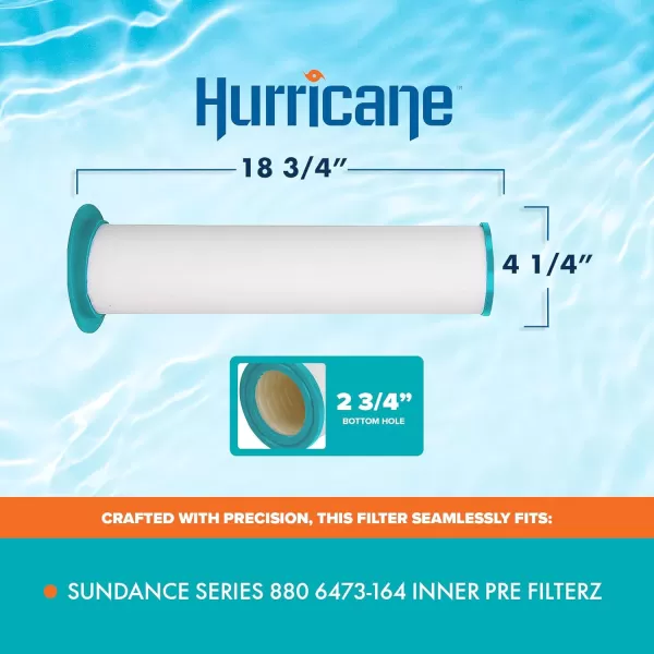 Hurricane Replacement Spa Filter Cartridge with Tighter Filtration Capabilities for Sundance Series 880 6473-164 Inner Pre Filter, White