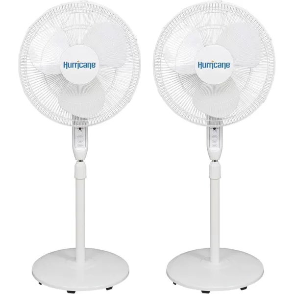 Hurricane 16" Supreme Oscillating Stand Fan with Remote – 3-Speed, Quiet, Powerful, Adjustable Height, Durable Design for Home, Office, and Greenhouse