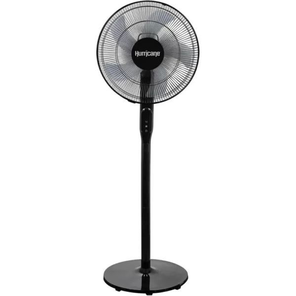 Hurricane 16" Supreme Oscillating Stand Fan with Remote – 3-Speed, Quiet, Powerful, Adjustable Height, Durable Design for Home, Office, and Greenhouse