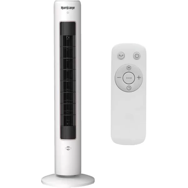 Hurricane 40" Triple Action Air Enhancing Indoor Tower Fan, Electric Fan with Aromatherapy Diffuser and Remote Control, White