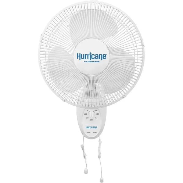 Hurricane Classic 16" Wall Mount Oscillating Fan – Powerful 3-Speed Airflow, Quiet Operation, Adjustable Tilt for Home, Office, and Grow Tents
