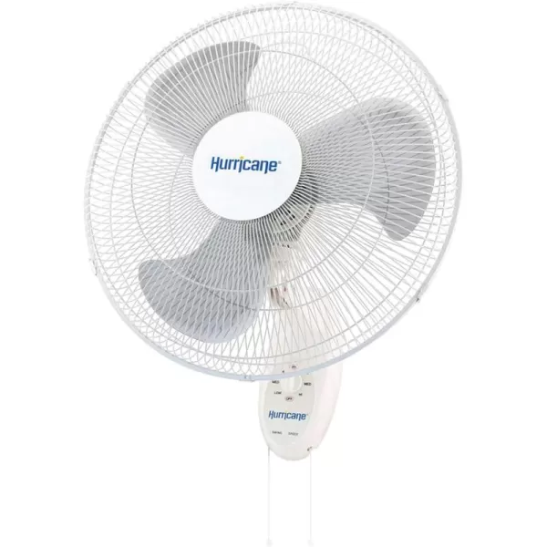 Hurricane Classic 16" Wall Mount Oscillating Fan – Powerful 3-Speed Airflow, Quiet Operation, Adjustable Tilt for Home, Office, and Grow Tents