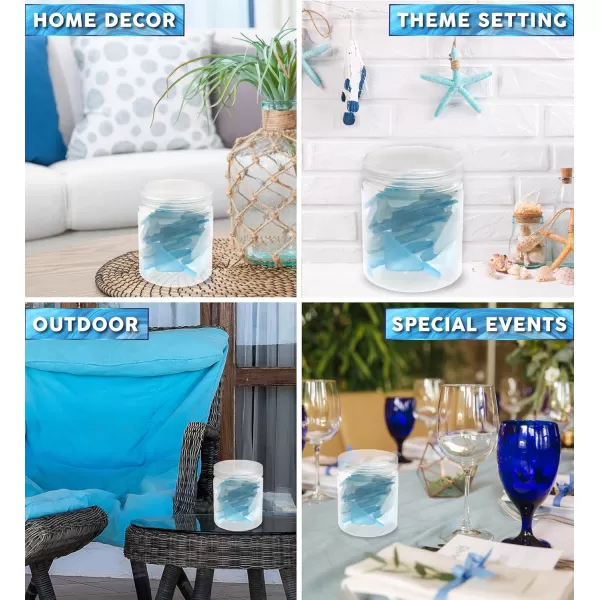 CoTa Global Aqua Blue Frosted Sea Glass Gems in Container  Pretty Blue Coastal Vase Fillers for Centerpieces and Nautical Beach Home Decor  Beach Glass Pieces for Glass Art Projects and Home Crafts