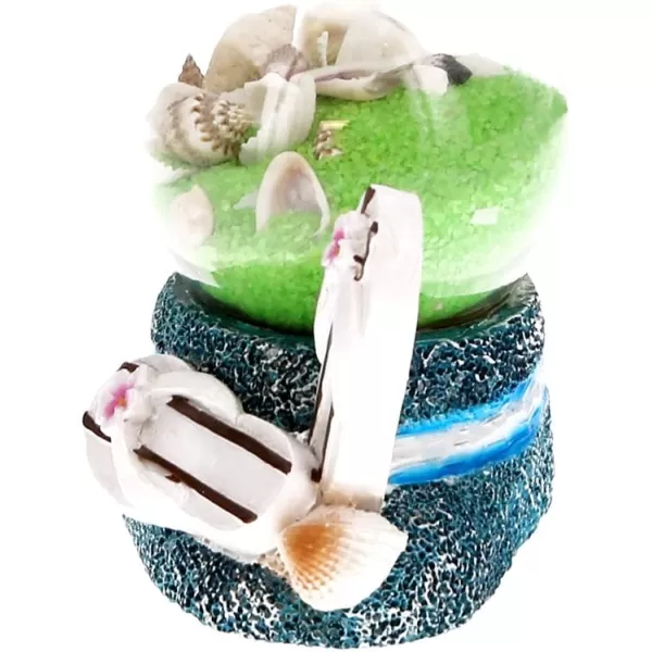 CoTa Global Green Sand and Seashells wLarge Stripes Flip Flops Snow Globe Table Top Footwear Sandals Slippers ampamp Flowers Decorative Toy Stone Globe 3 Inches  Nautical BeachSummerUnderwater Theme