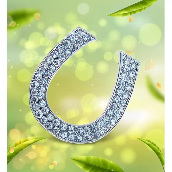 CoTa Global Horseshoe Sparkling Refrigerator Magnet  Silver Sparkling Rhinestones Crystals Cute Western Lucky Charm Magnet for Kitchen Fridge Locker Home Decor and Cool Office Novelty  15 Inch
