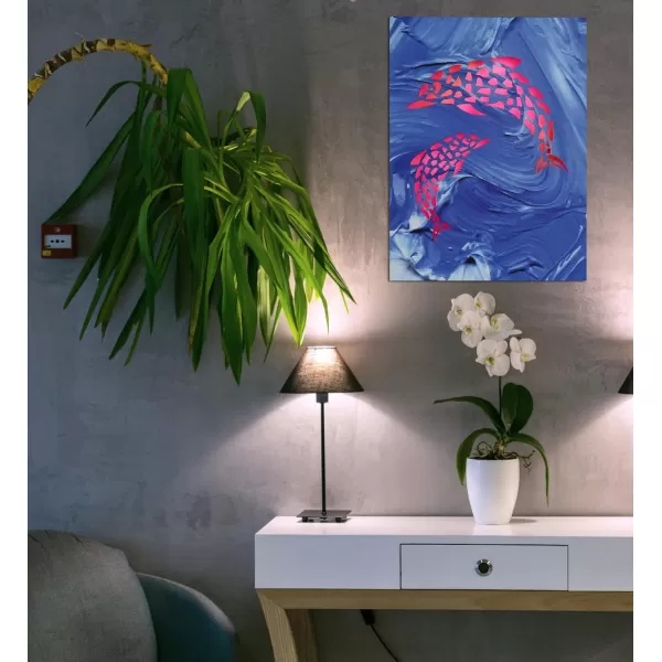 CoTa Global Owl Buddha Tree of Life Day of the Dead Light Up LED Wall Art  Color Changing LED Light Up Picture Art for Wall Hang  Home Decor Wall Art for Bedroom and Living Room  16x12 InchDolphin