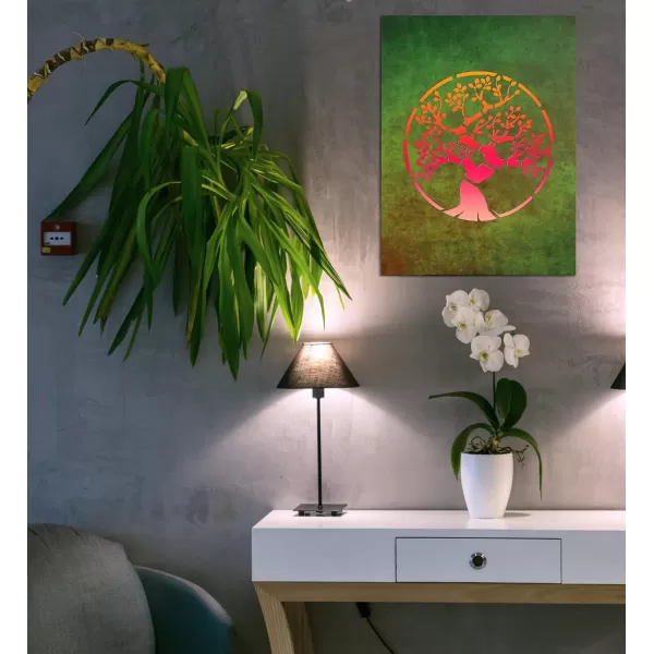 CoTa Global Owl Buddha Tree of Life Day of the Dead Light Up LED Wall Art  Color Changing LED Light Up Picture Art for Wall Hang  Home Decor Wall Art for Bedroom and Living Room  16x12 Inch4 pack  Owl  Buddha  Tree of Life  Day of the Dead