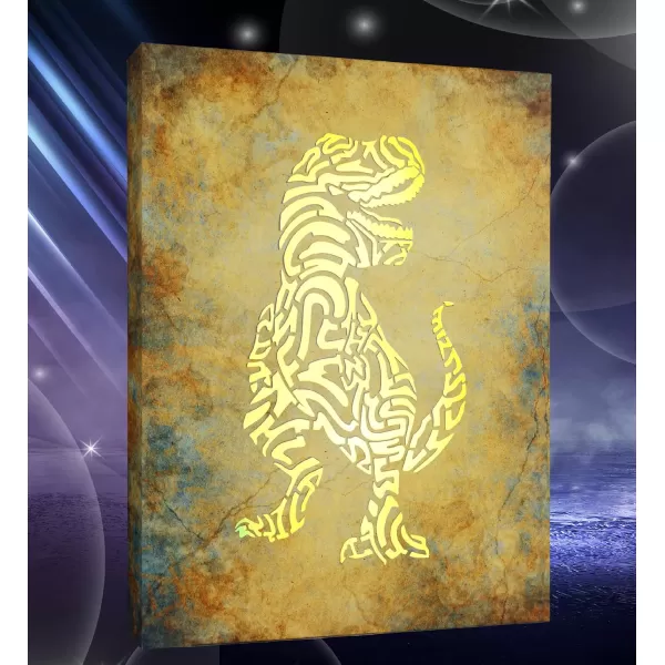 CoTa Global Owl Buddha Tree of Life Day of the Dead Light Up LED Wall Art  Color Changing LED Light Up Picture Art for Wall Hang  Home Decor Wall Art for Bedroom and Living Room  16x12 InchTRex Dinosaur