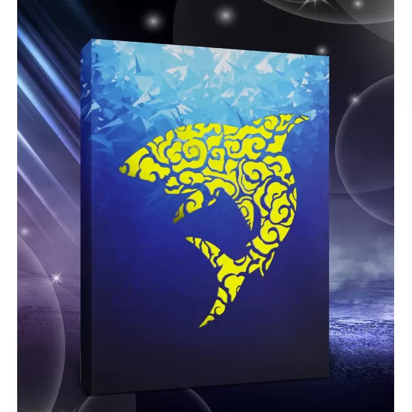 CoTa Global Owl Buddha Tree of Life Day of the Dead Light Up LED Wall Art  Color Changing LED Light Up Picture Art for Wall Hang  Home Decor Wall Art for Bedroom and Living Room  16x12 InchShark
