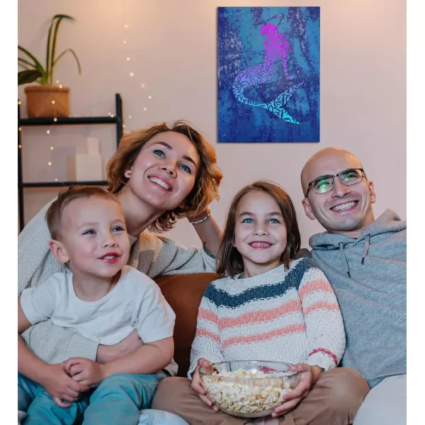CoTa Global Owl Buddha Tree of Life Day of the Dead Light Up LED Wall Art  Color Changing LED Light Up Picture Art for Wall Hang  Home Decor Wall Art for Bedroom and Living Room  16x12 InchMermaid