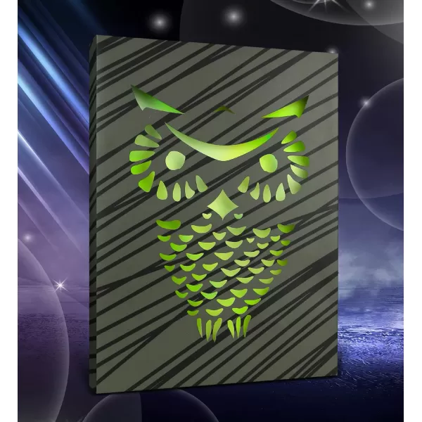 CoTa Global Owl Buddha Tree of Life Day of the Dead Light Up LED Wall Art  Color Changing LED Light Up Picture Art for Wall Hang  Home Decor Wall Art for Bedroom and Living Room  16x12 InchOwl